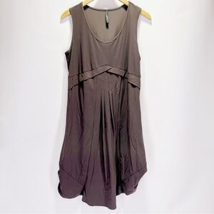 🛍️Porto 2 Sleeveless Lycra Stretch Short Dress Gathered Sides Pleated Scoop Neck